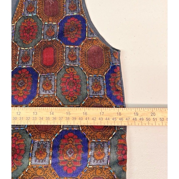 Creazioni Effeci Batik Womens Medium Beaded Vest Retro Brown Funky 70s Bohemian - Picture 7 of 9